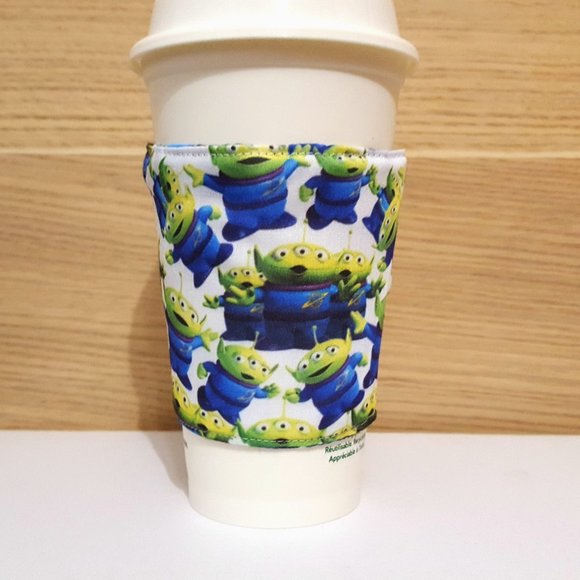 Toy Story Green Aliens Fabric Coffee Cozy - Picture 2 of 2
